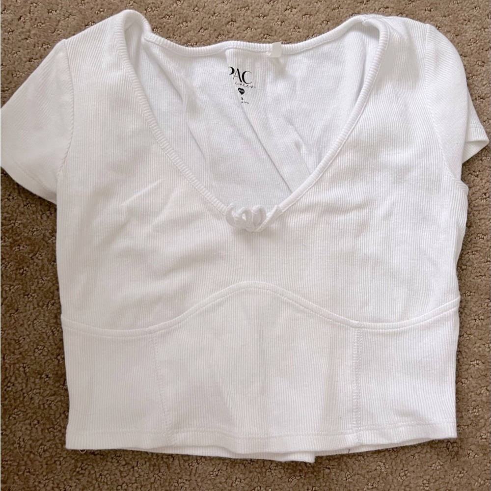 Pacsun cropped white t shirt